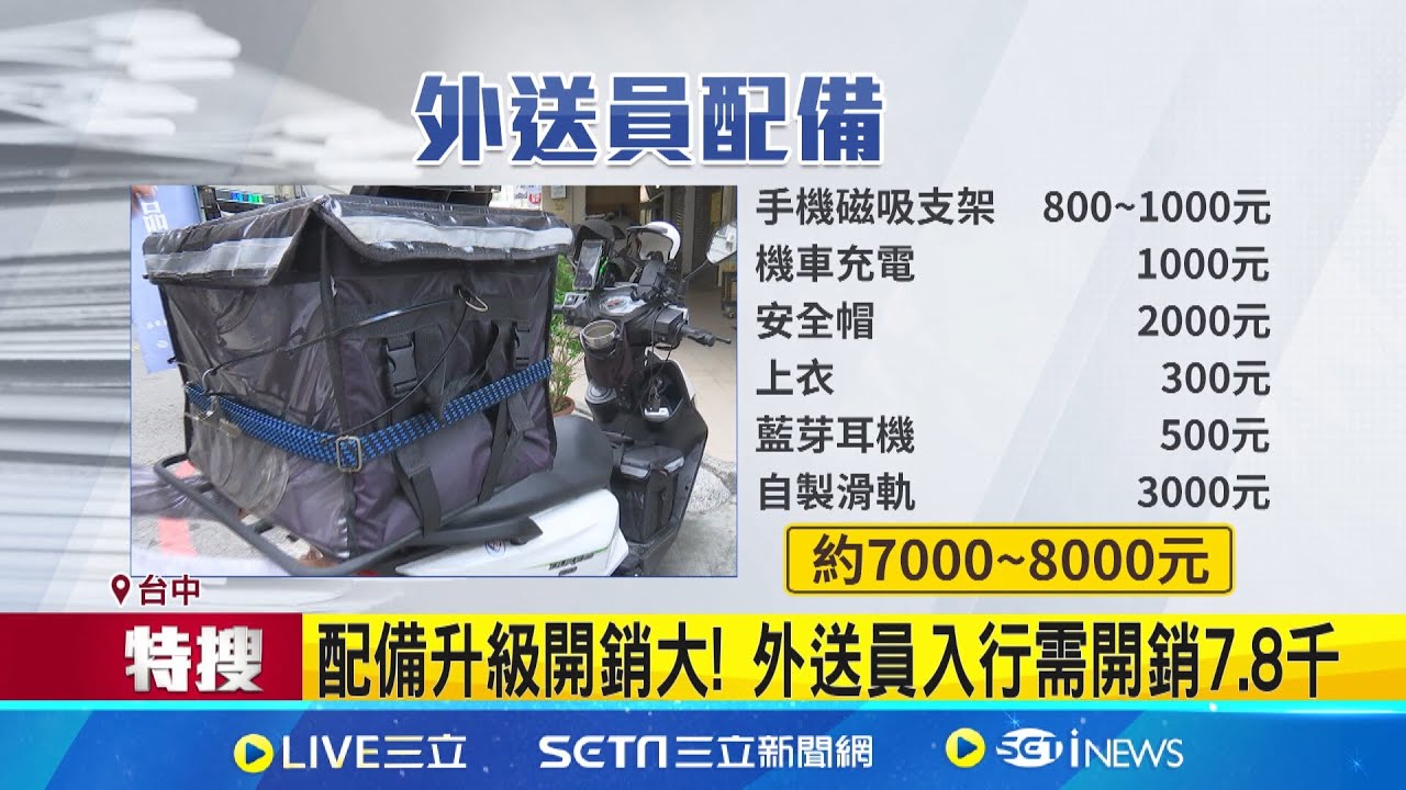 外送員裝備曝! 必備飲料分隔.掛勾.防水袋｜三立新聞網 SETN.com