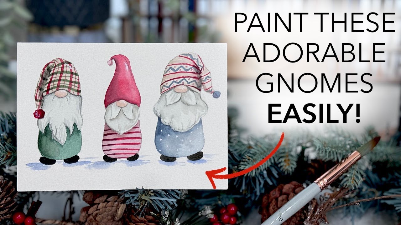 Paint These Adorable Watercolour Gnomes, Easily!