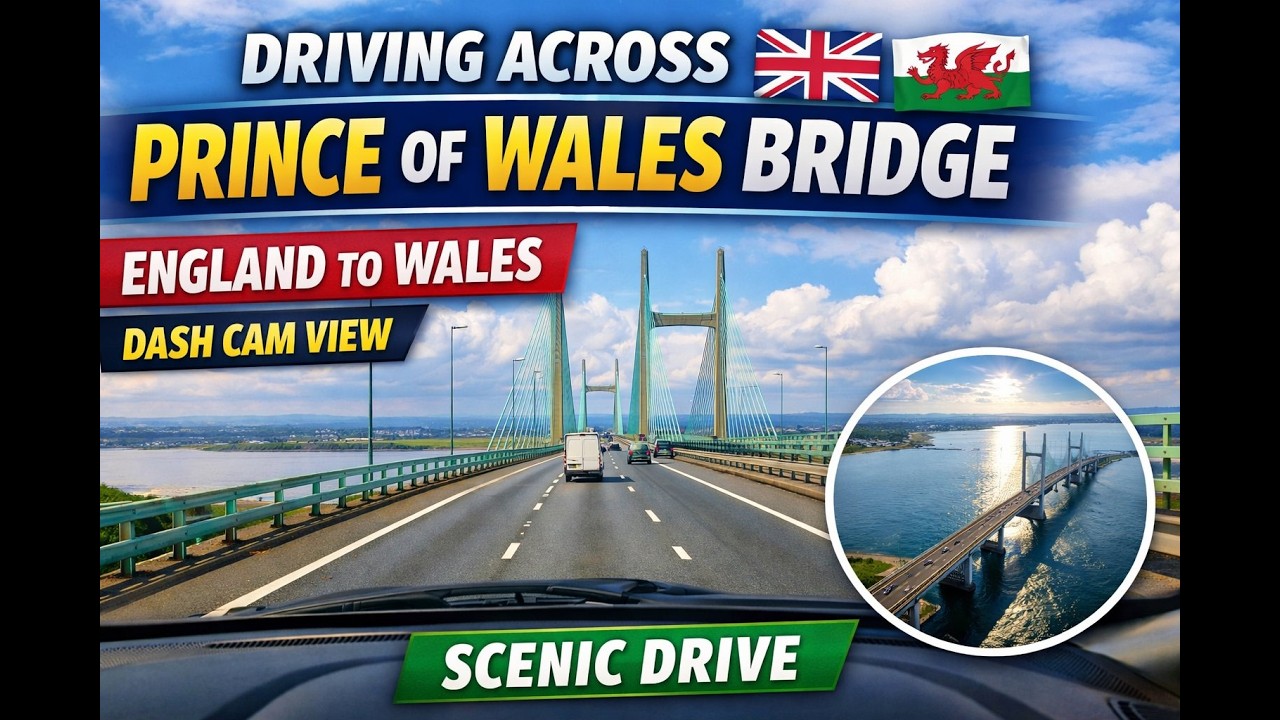 Driving Across the Prince of Wales Bridge 🇬🇧 | Dash Cam View | England to Wales Scenic Drive