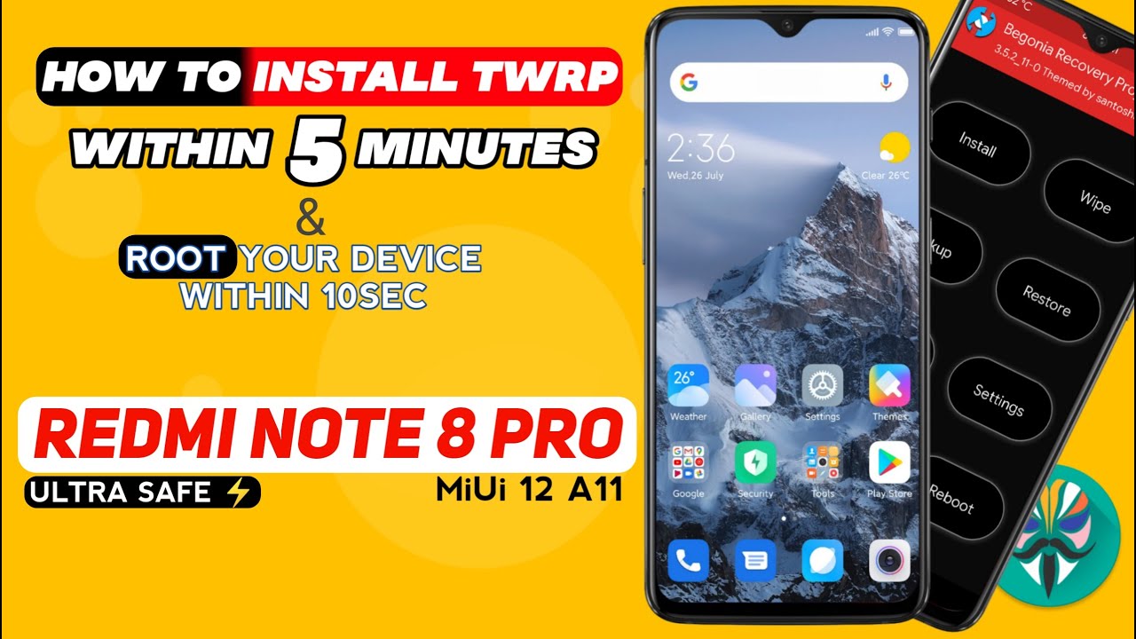 INSTALL TWRP AND ROOT REDMI NOTE 8 PRO WiTHiN 5 MINUTES | No Brick MiUi 12 Android 11