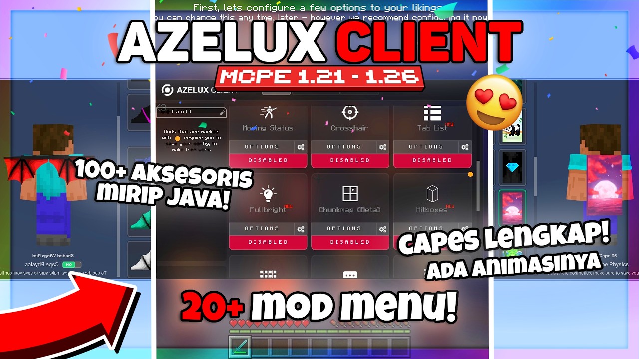 AZELUX CLIENT MCPE 1.21 &ndash; 1.26 TERBAIK! WAJIB COBA BUAT SURVIVAL & PVP (FPS BOOST + RINGAN) 🔥