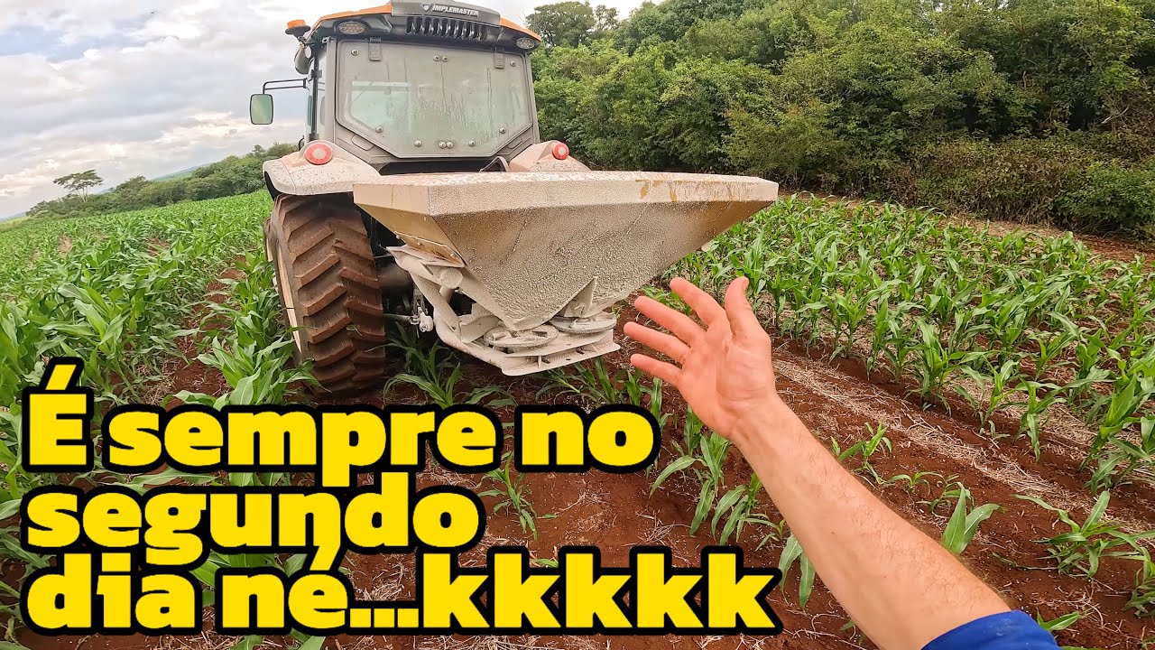 Segundo dia fazendo cobertura no milho e a lely já deu problema (roçavlog)