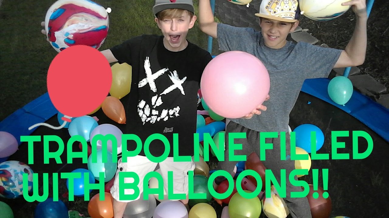 TRAMPOLINE FILLED WITH BALLOONS!! (vlog)