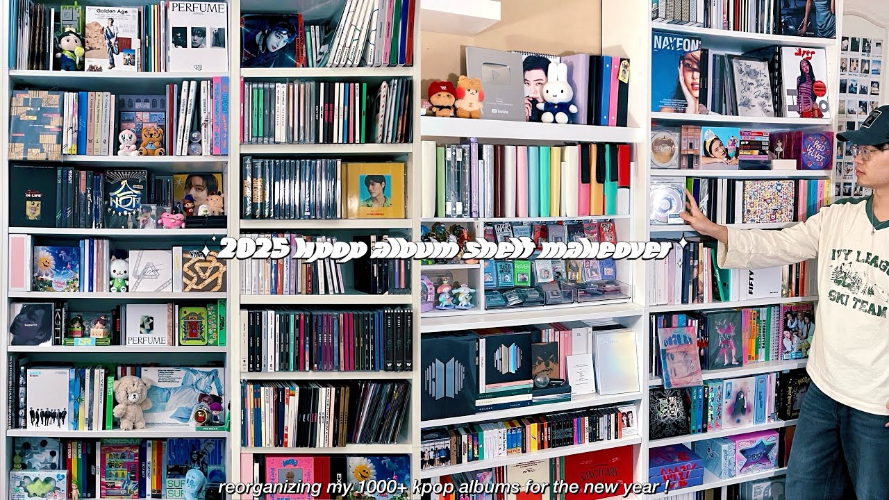 Обновление полки с альбомами kpop 2025 года + тур ⚝ Реорганизовываю свою коллекцию из более чем 1...
