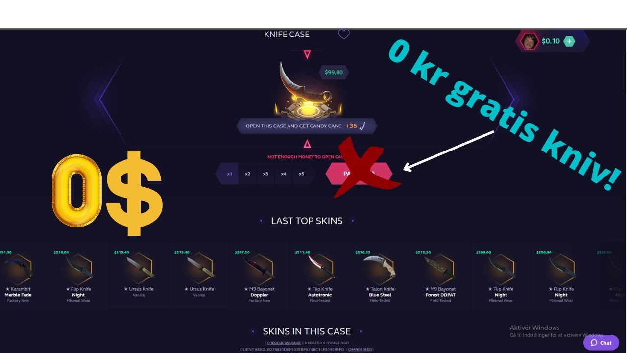 Gratis Knife Case på SkinClub!