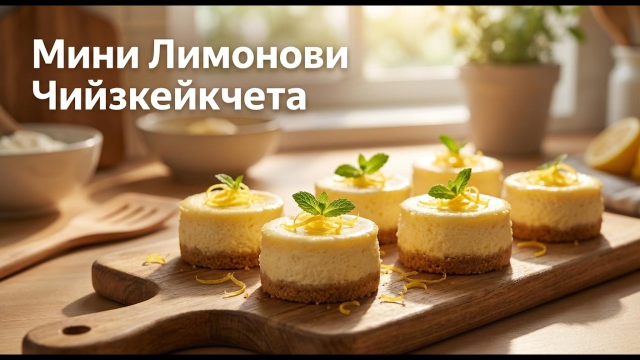 Мини Лимонови Чийзкейкчета: Свеж десерт без печене! 🌿