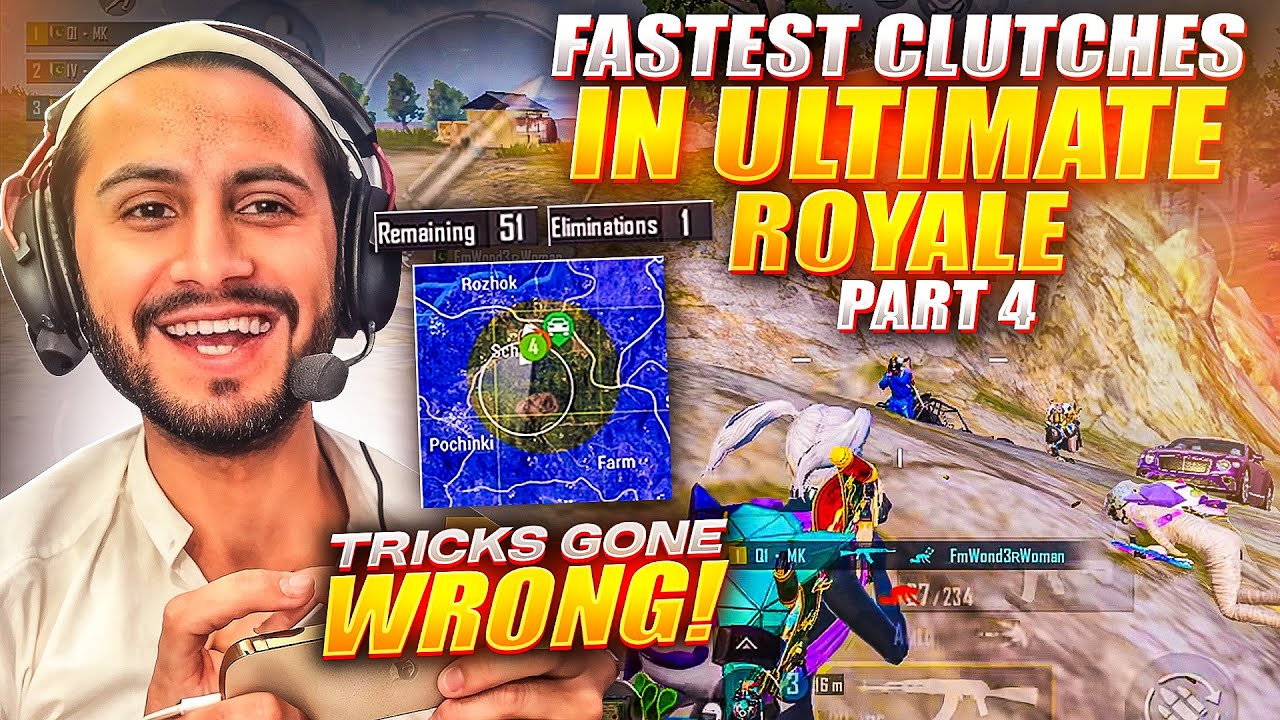 1% Luck 99% Skills Hard Push Clutches In Ultimate Royale Rank 7 | Part 4 | MK Gaming