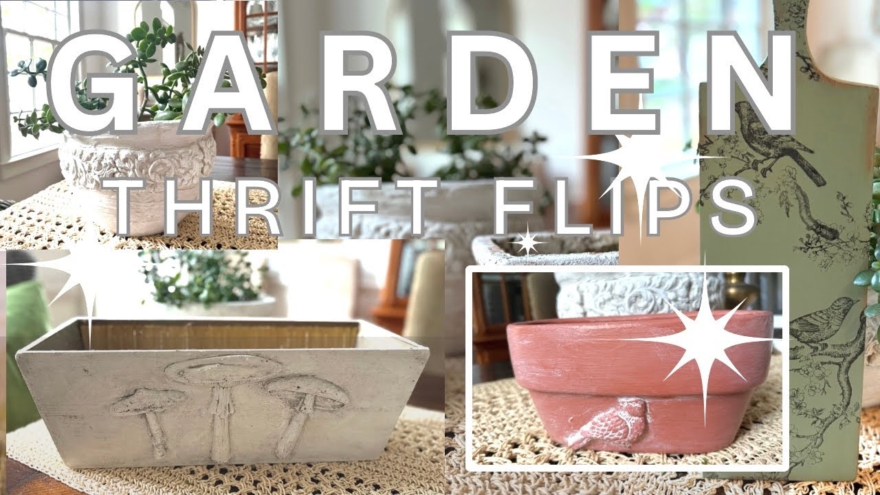 Garden Style Thrift Flips-Old World Vessel, Flower Pots & Decor-6 Budget DIYS-IOD Moulds & Stamp🍄🍄🍄