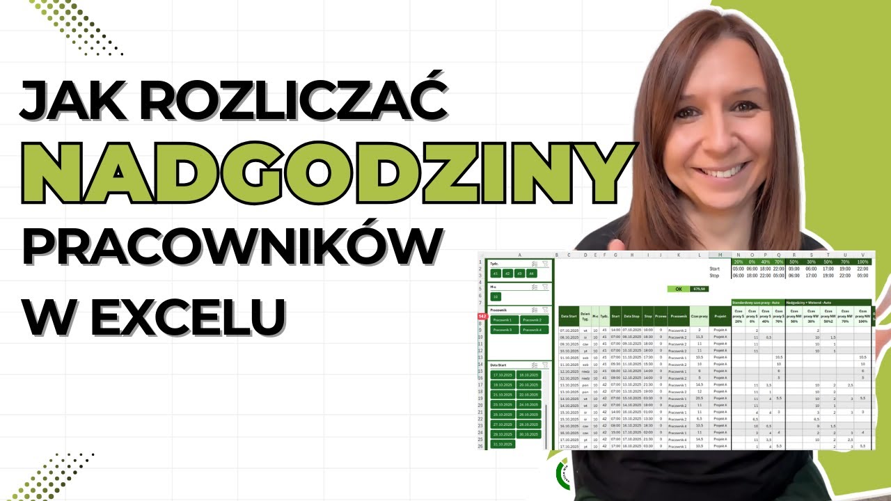 Rozliczanie nadgodzin w Excelu  - praktyczna nauka Excela