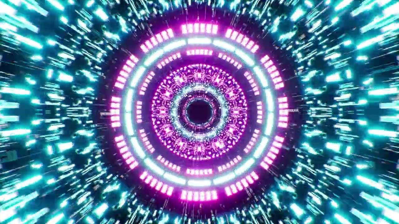 Digital Portal 4K | Hypnotic Neon Tunnel Animation | Futuristic Cyberpunk BackgroundFree 4K Motion