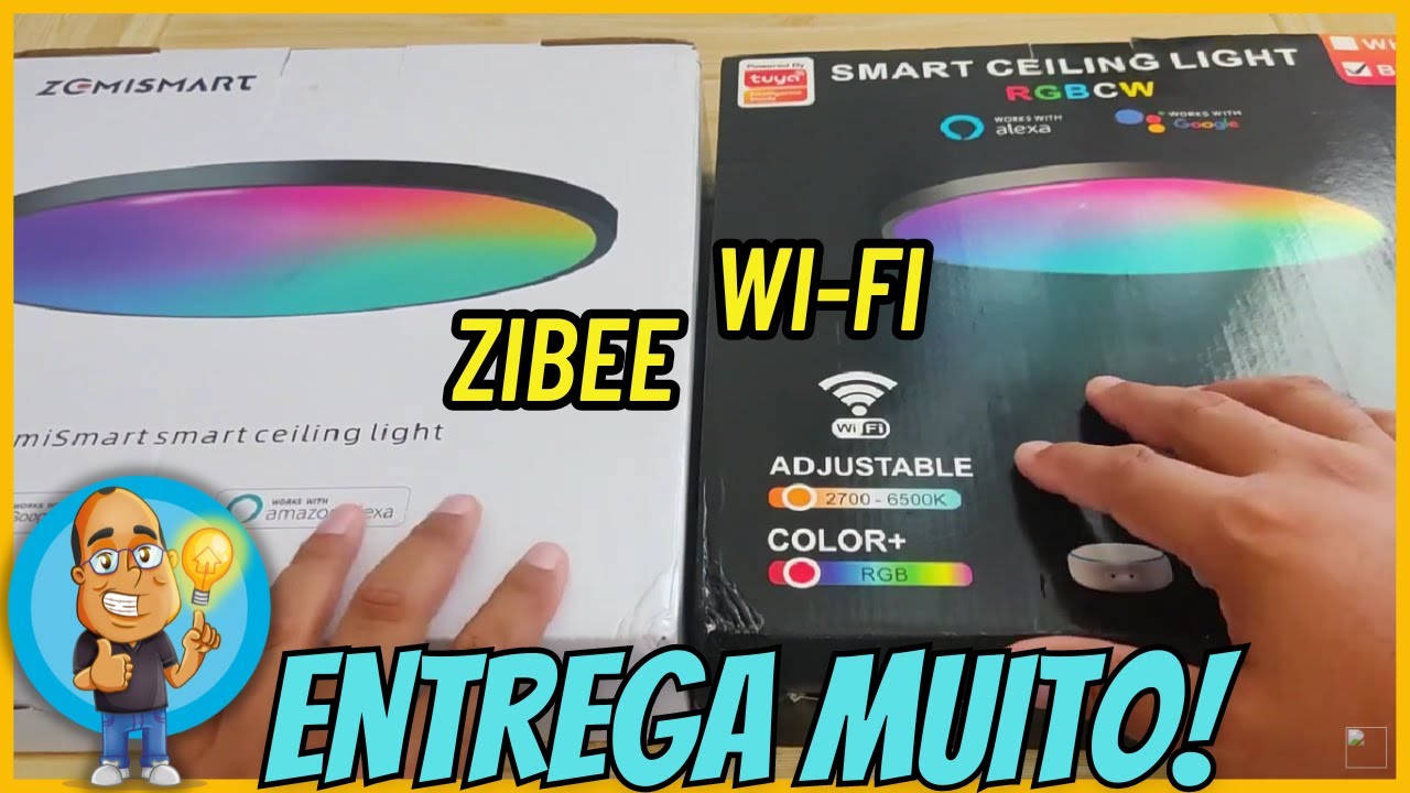 Luminária de Teto LED Inteligente Tuya RGBCW Zemismart funciona com Alexa e Google | WI-FI e ZIGBEE