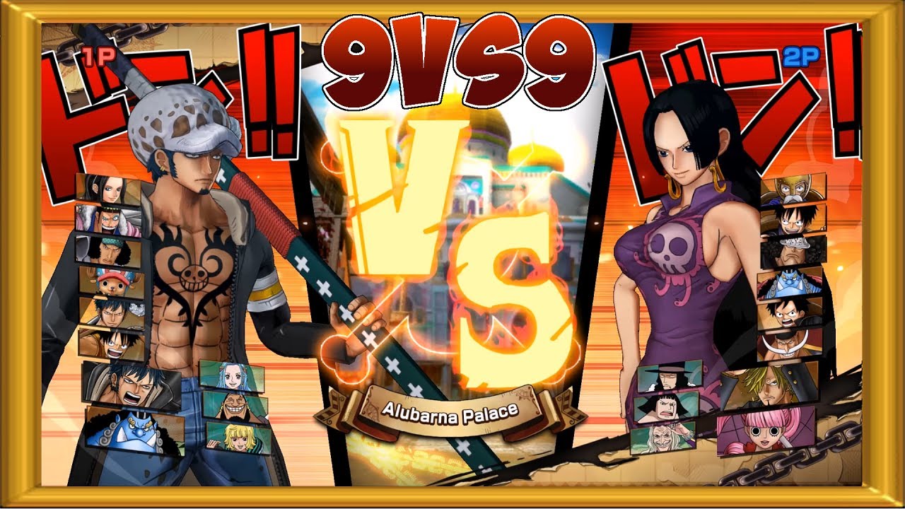 One Piece Burning Blood | 2 Players Gameplay - 9 VS 9 | ALL RANDOM #380