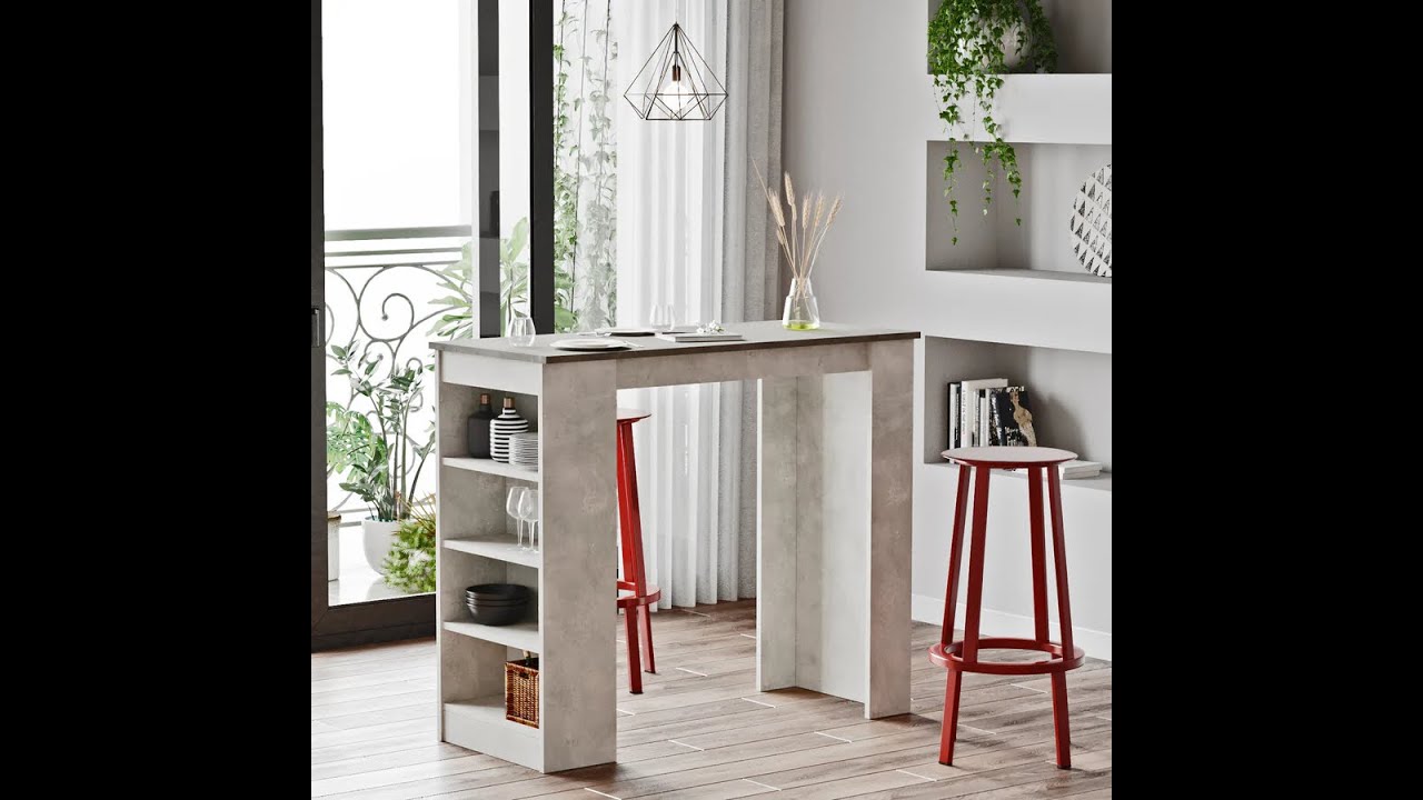 Home Canvas BistroBar Table, Concrete - Stone