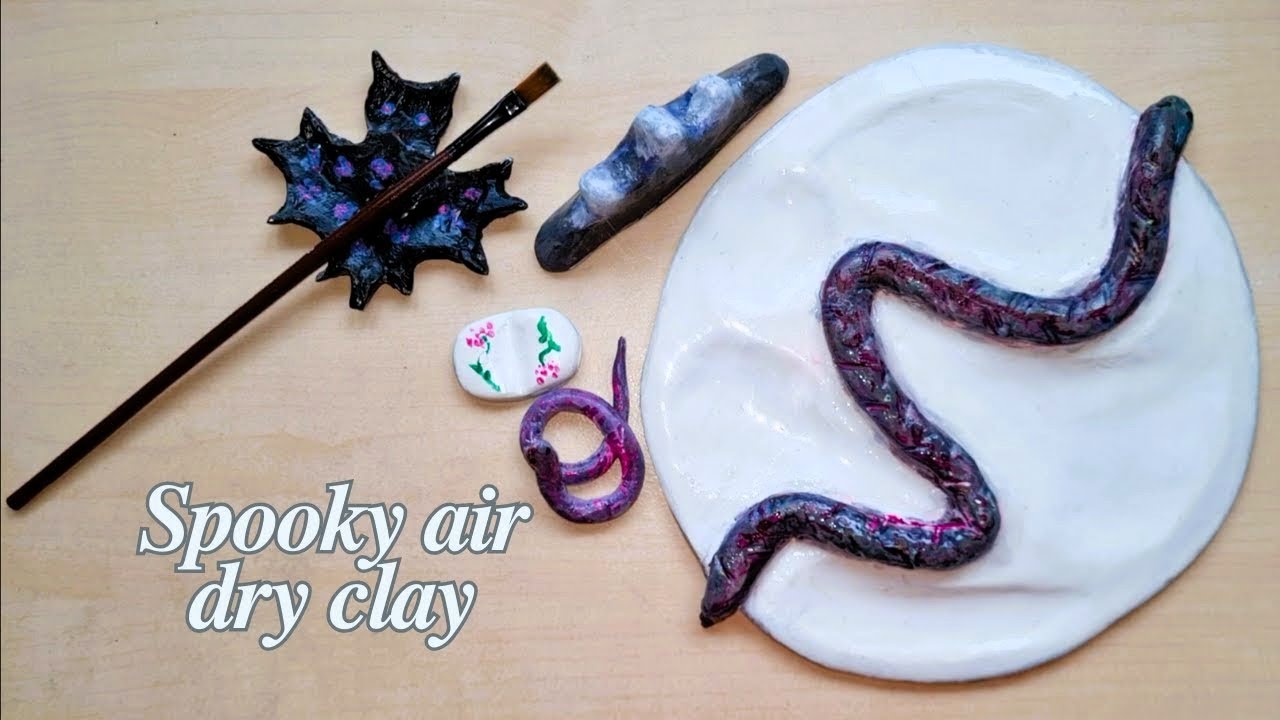 Air dry clay DIY Palette and Brush rest
