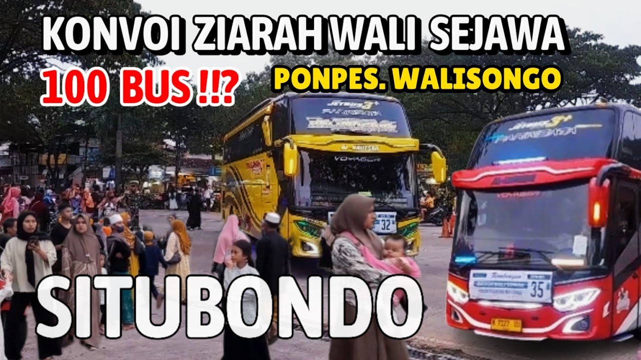 100 UNIT BUS ROMBONGAN PONPES. WALISONGO SITUBONDO TIBA DI TERMINAL WISATA SUNAN KUDUS
