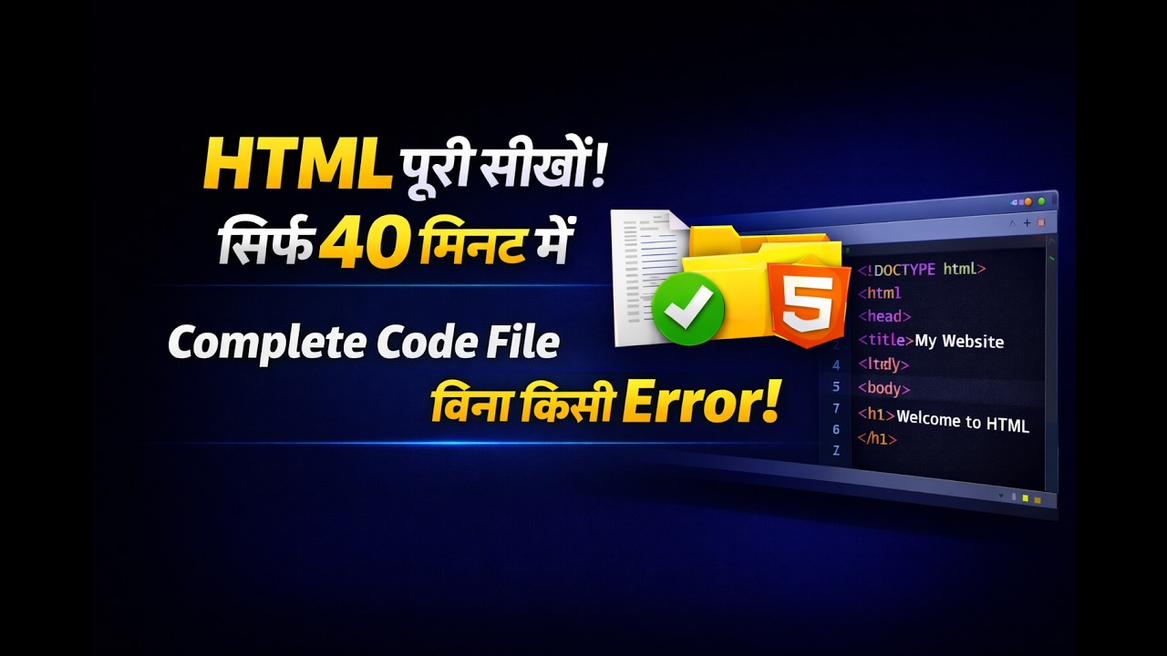 Complete HTML Tutorial in 40 Minutes  | HTML Full Course for Beginners (Hindi)