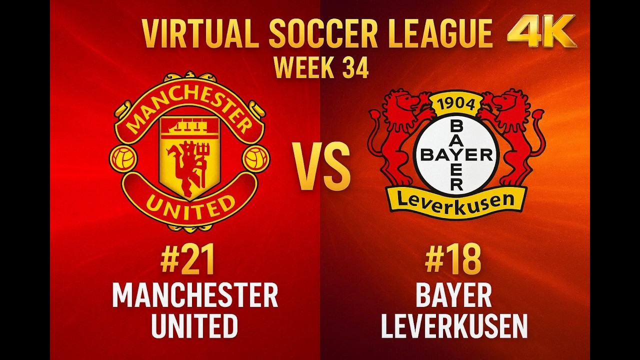 Manchester United vs Bayer Leverkusen | Virtual Soccer League | Week 34 | FC 26 | 4K