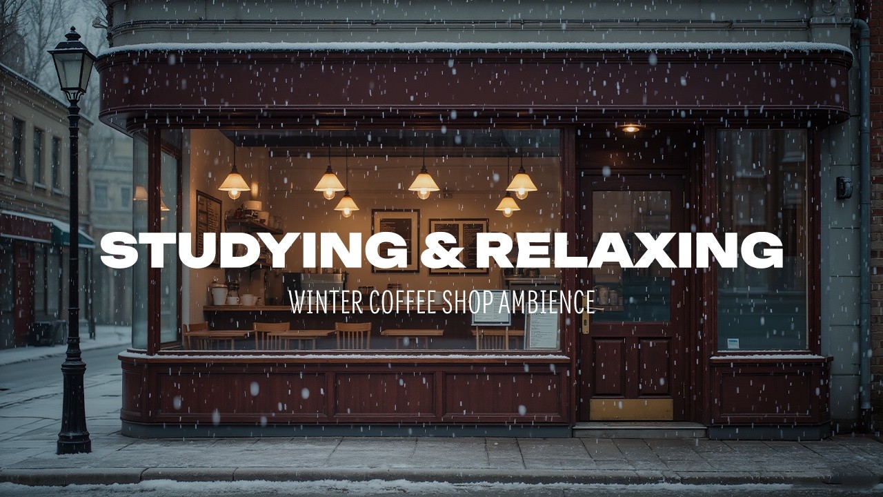Winter Coffee Shop Ambience - Cozy Piano Music for Deep Focus, Studying & Relaxing