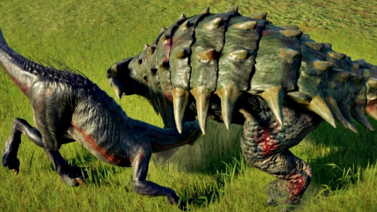 Ankylosaurus Vs Indoraptor  #jurassicpark dinosaurs #asmr  fighting