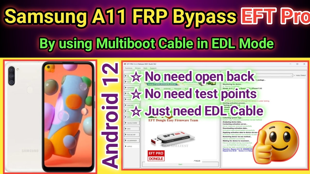 Samsung A11 (A115f) FRP Bypass EDL Mode by EFT Pro 2026