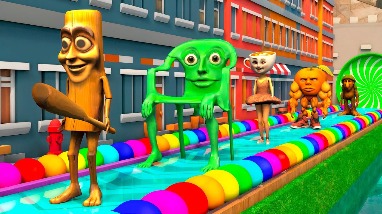 Long Slide Game With Cow Elephant Gorilla Hippopotamus Tiger 3d Animal Game Funny 3d Animals