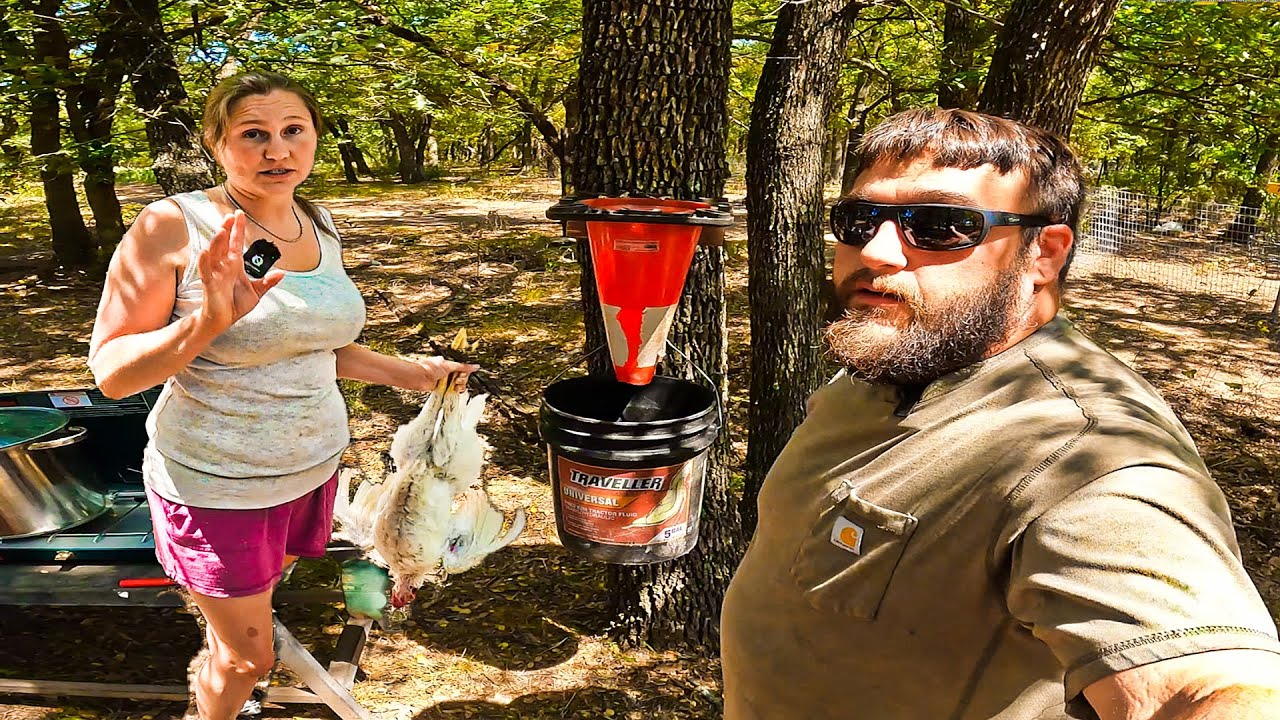 Butchering Day Processing Our First Chickens On The Farm | Our First Big Welding Project