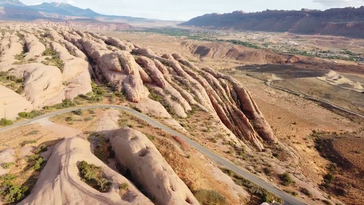 Drone video campsite Sand Flats Moab