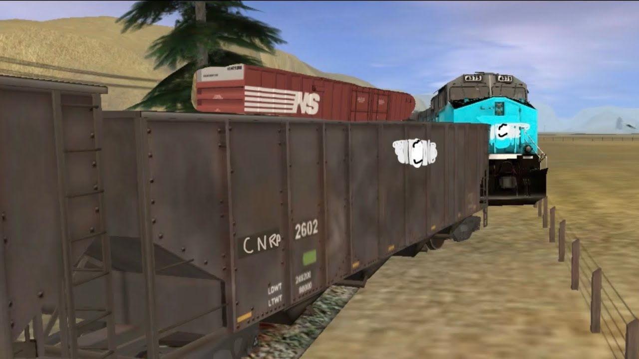 [CUTNETER PACIFIC] a train carrying grain car. a train crash a fright train￼ a lake California ￼