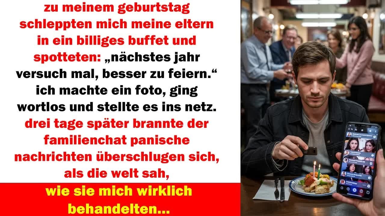 meine familie schleppte mich zum billigbuffet – drei tage später geriet ihr gruppenchat in panik.