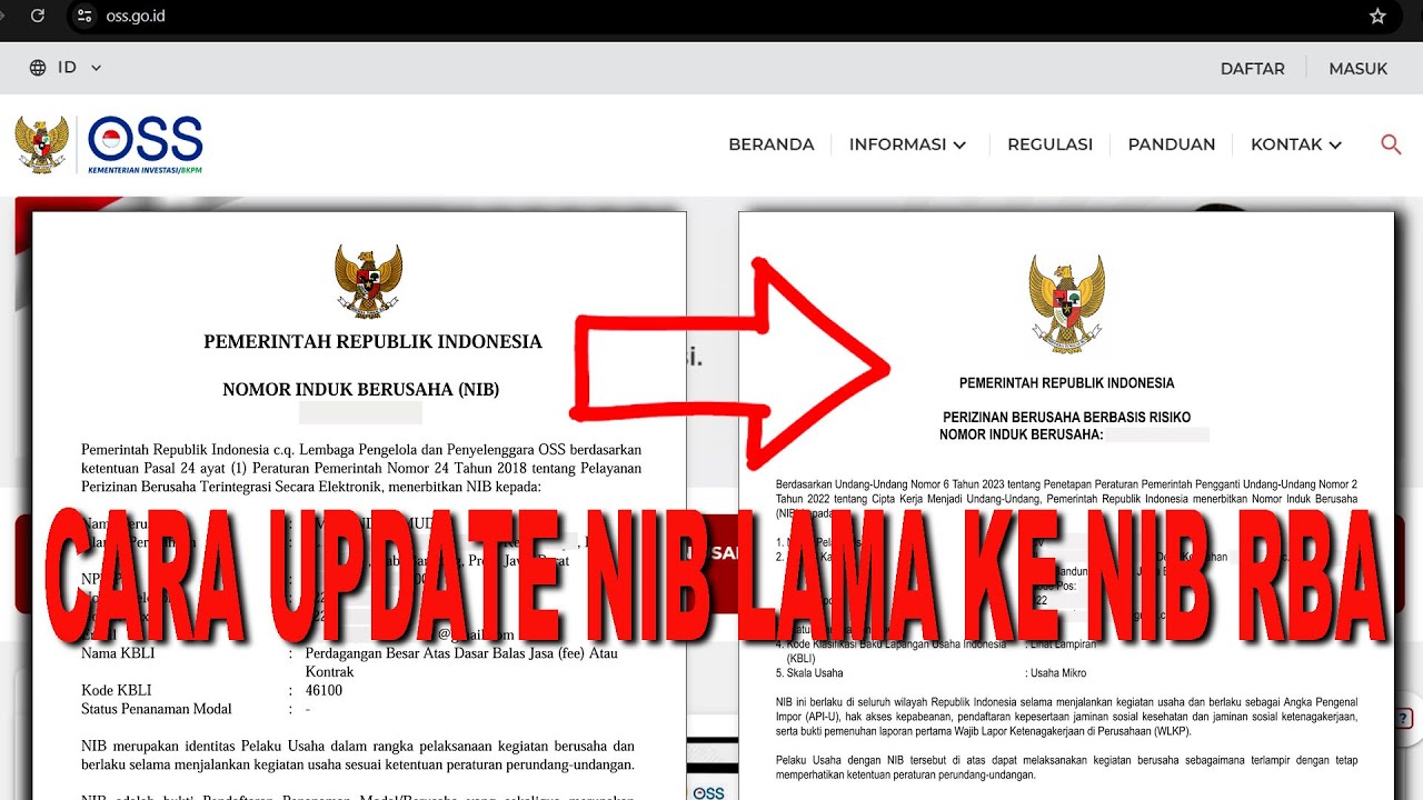 CARA UPDATE/MIGRASI NIB LAMA KE NIB RBA BERBASIS RESIKO