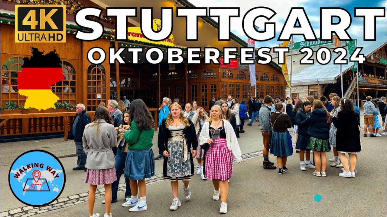 Stuttgart, Germany Oktoberfest 2024 (Cannstatter Wasen) Walk - 4K 60fps with Captions