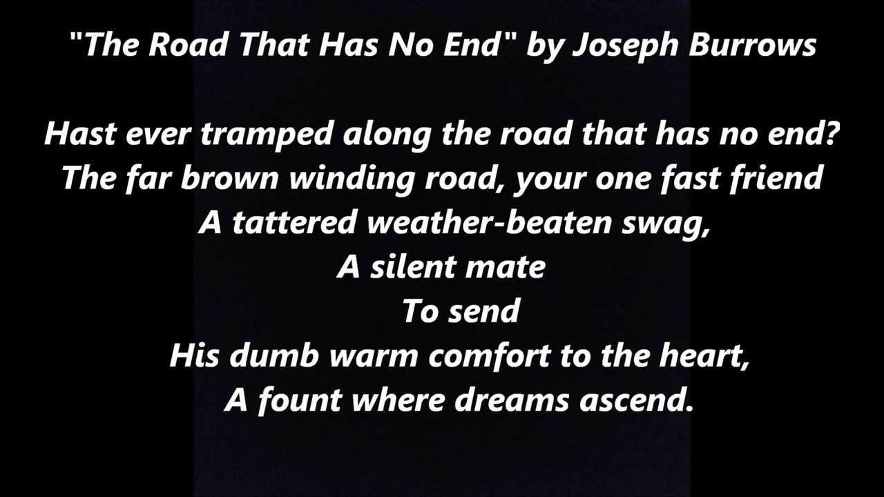 THE ROAD THAT HAS NO END  Australia Bush Joseph Burrows Lyrics Words trending sing along song music