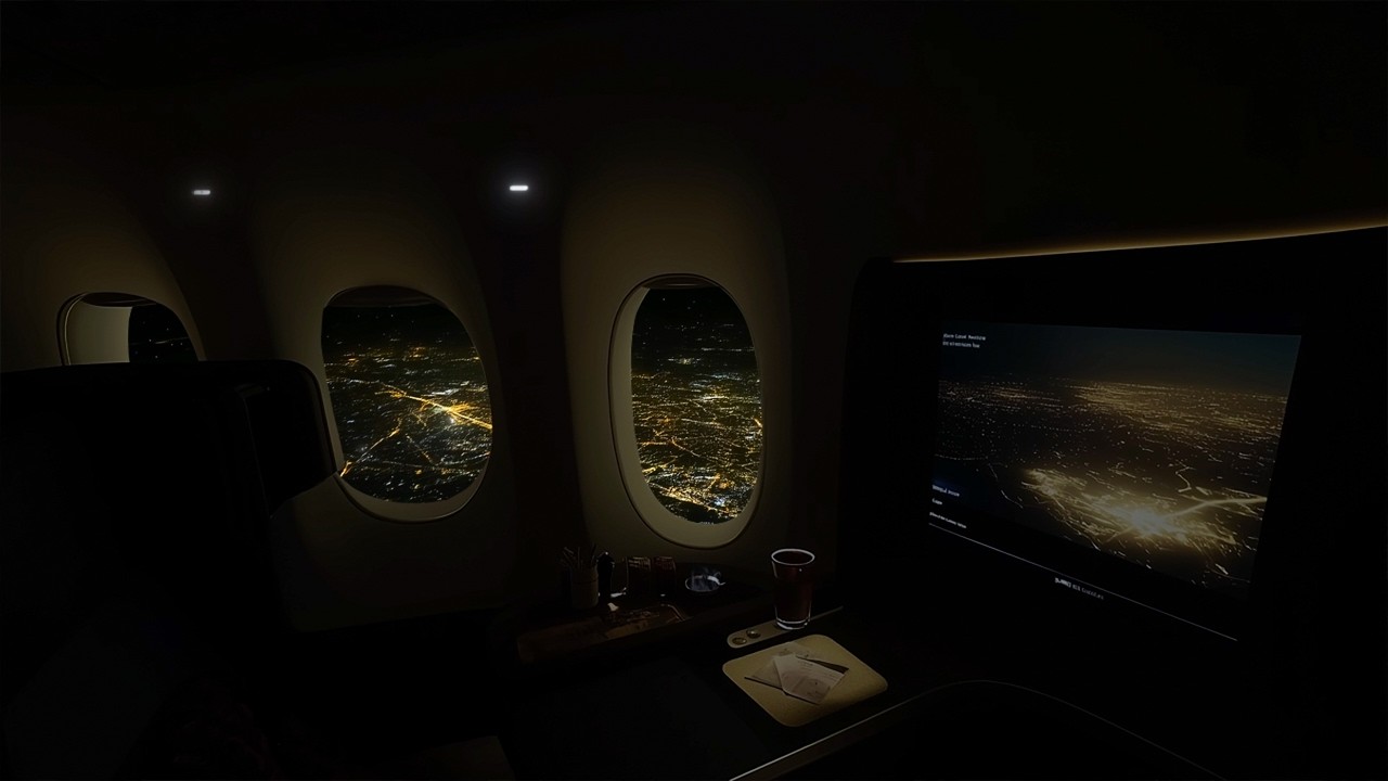 ( No Ads) Jet Engine Airplane White Noise | Calming Flight Sounds for Studying, Focus or Sleep