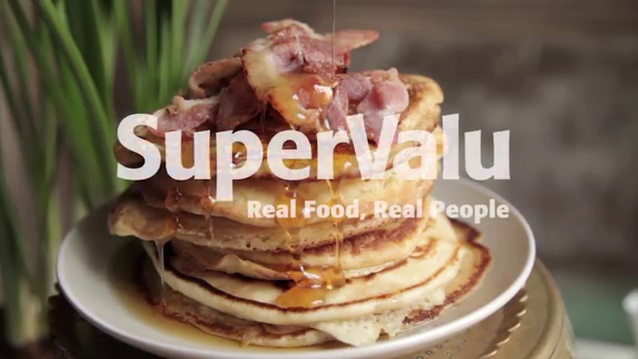 Homemade American Pancakes with Bacon and Maple Syrup