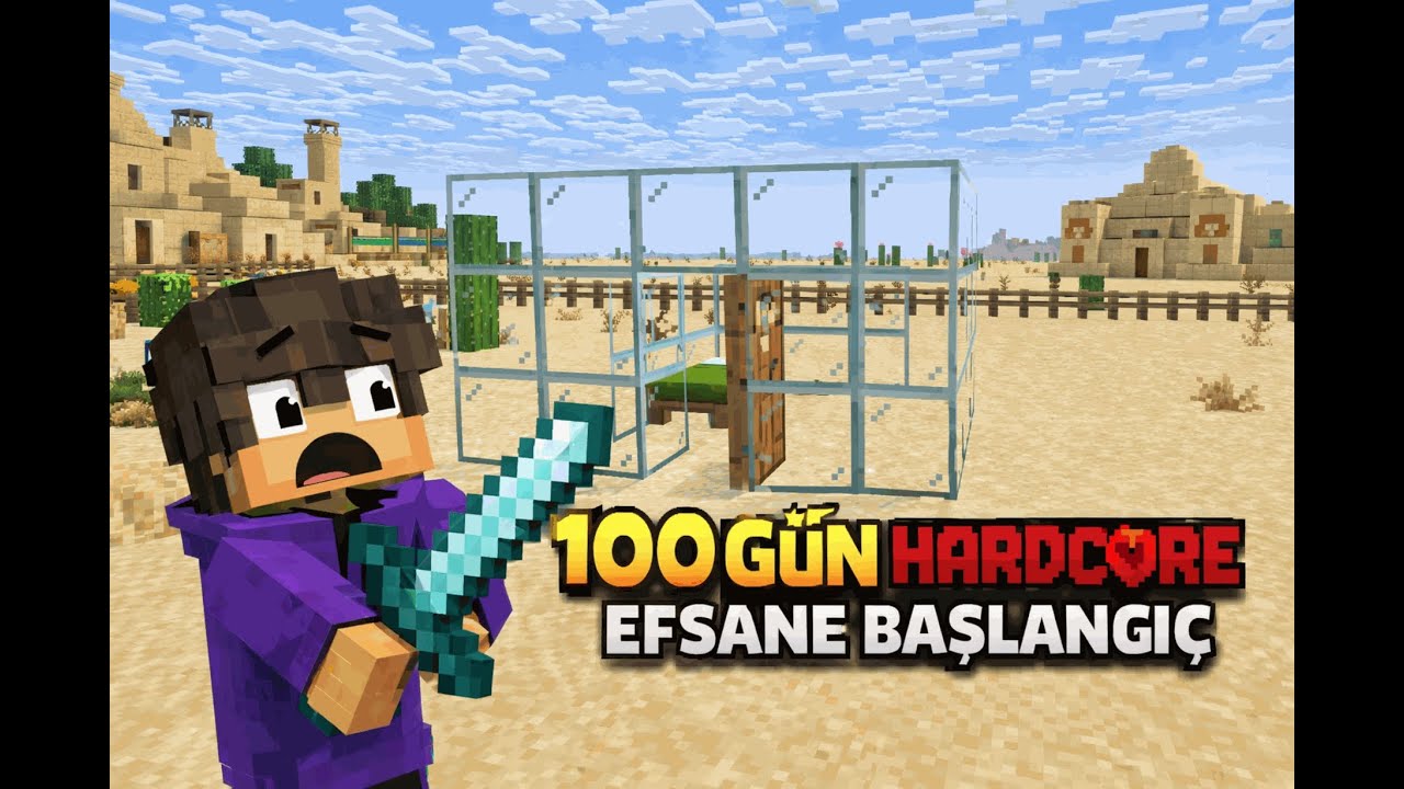 mınecraft hardcore 100 gün tamamlaya bilecekmiyim ... efsane baslangıc