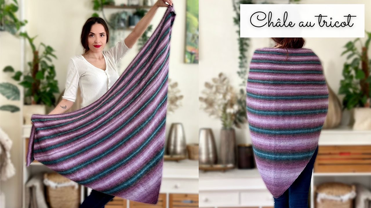Comment faire un ch&acirc;le au TRICOT ? Pas &agrave; pas pour d&eacute;butant 🧶 Tuto tricot facile point mousse ⭐️
