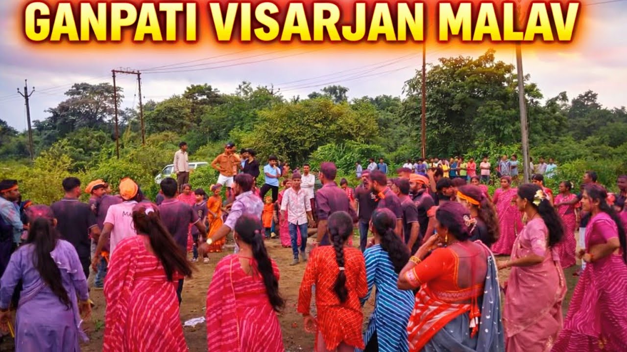 Malav Ganpati visarjan 2025, 🥳 full public enjoying with puku band party!!!