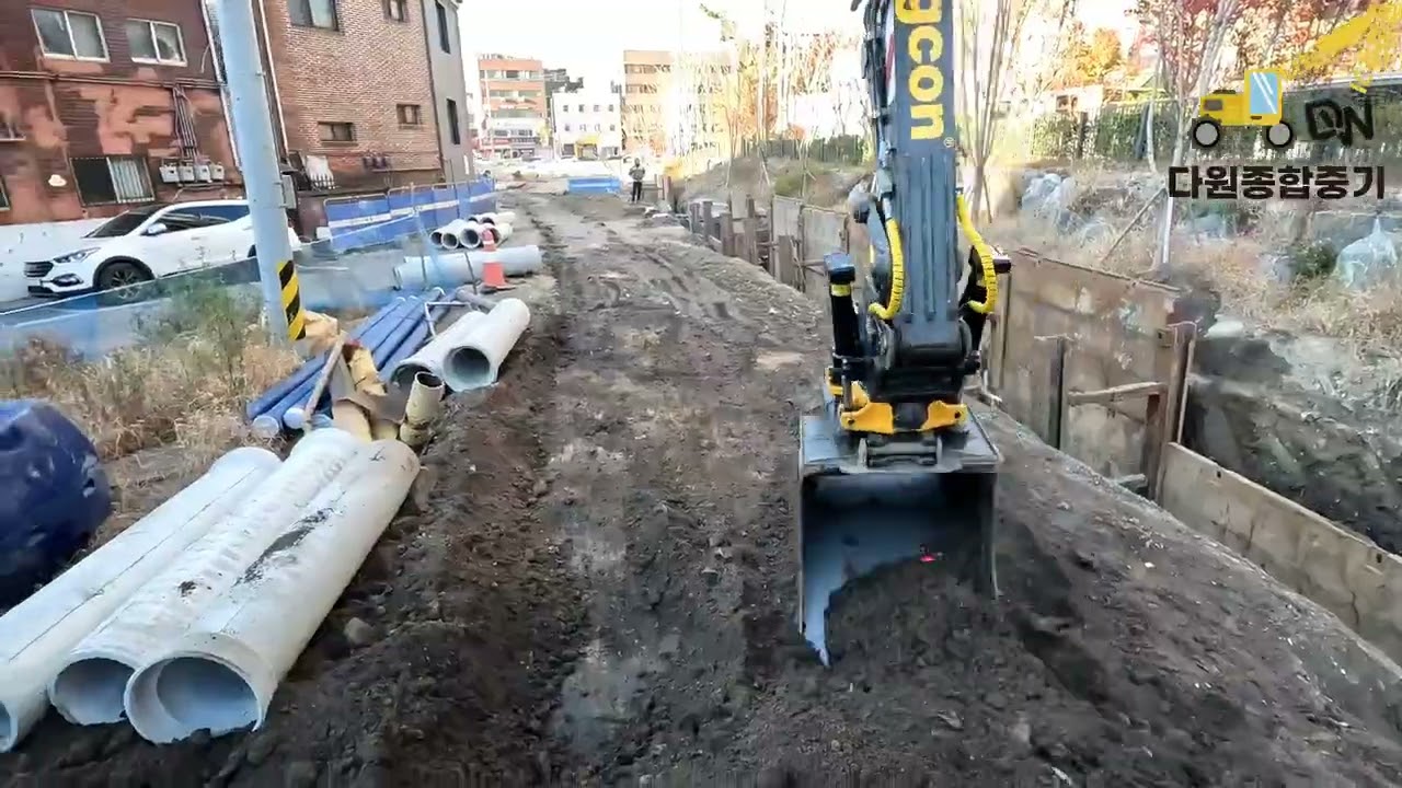 다원종합중기 / 아파트 기반시설 오수관로 흄관 400 시공 (설정 고급 화질 1080p) engcon tiltrotator
