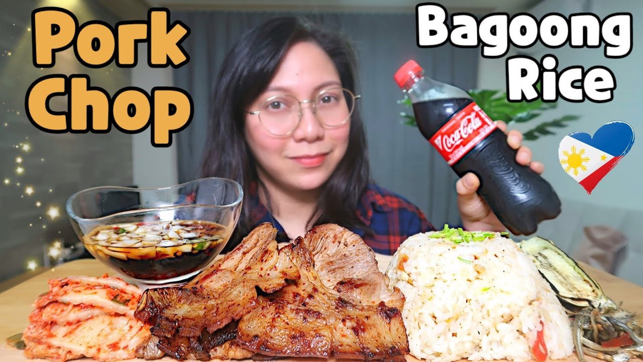 PORK CHOP + BAGOONG RICE MUKBANG | Mukbang Philippines