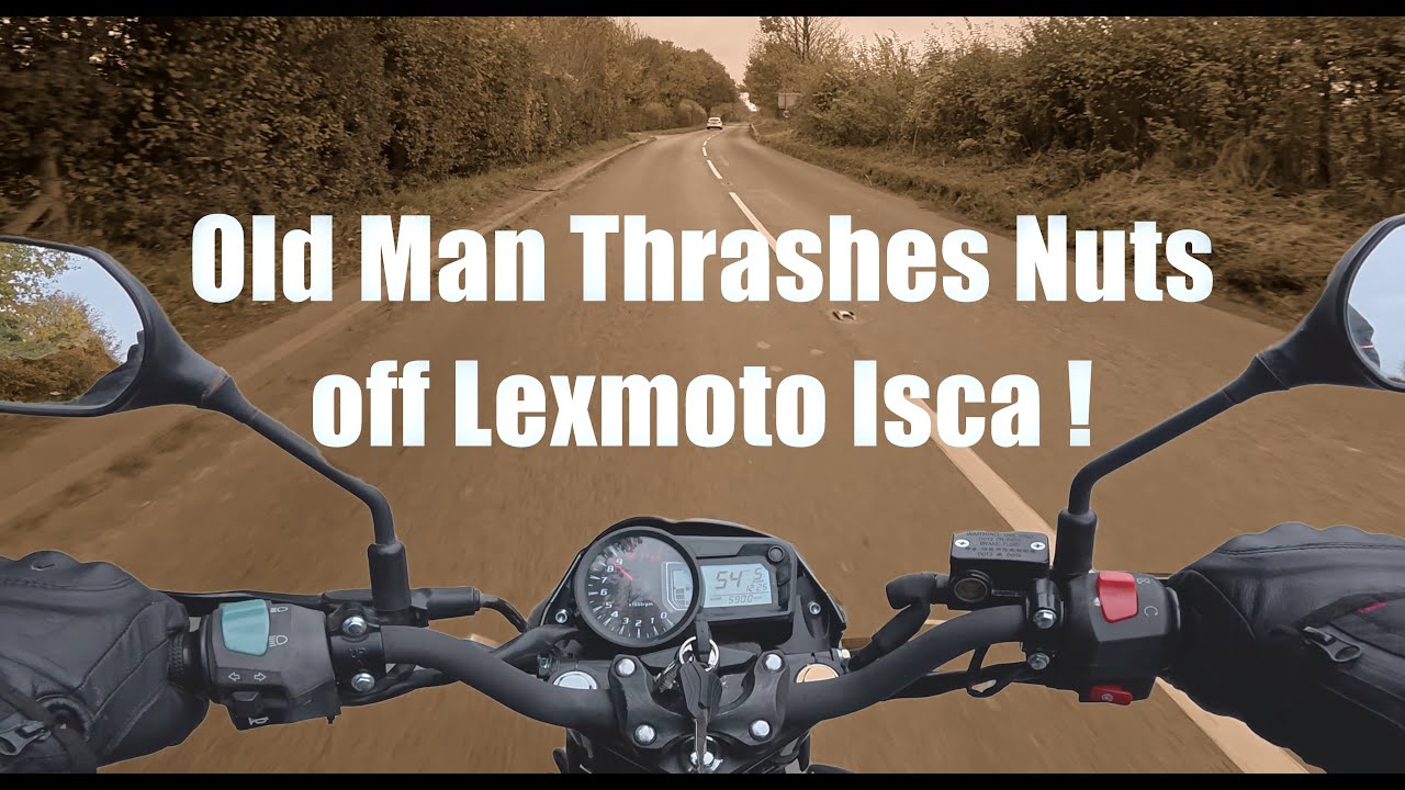 Old man thrashes the nuts off a Lexmoto Isca 125 !