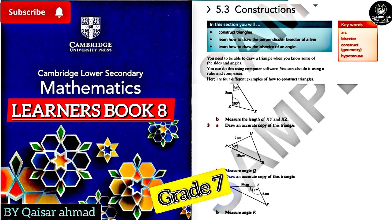 @LEARNERS BOOK 8//EXERCISE 5.3//CLASS 7TH//TOPIC: CONSTRUCTIONS//BY QAISAR AHMAD.