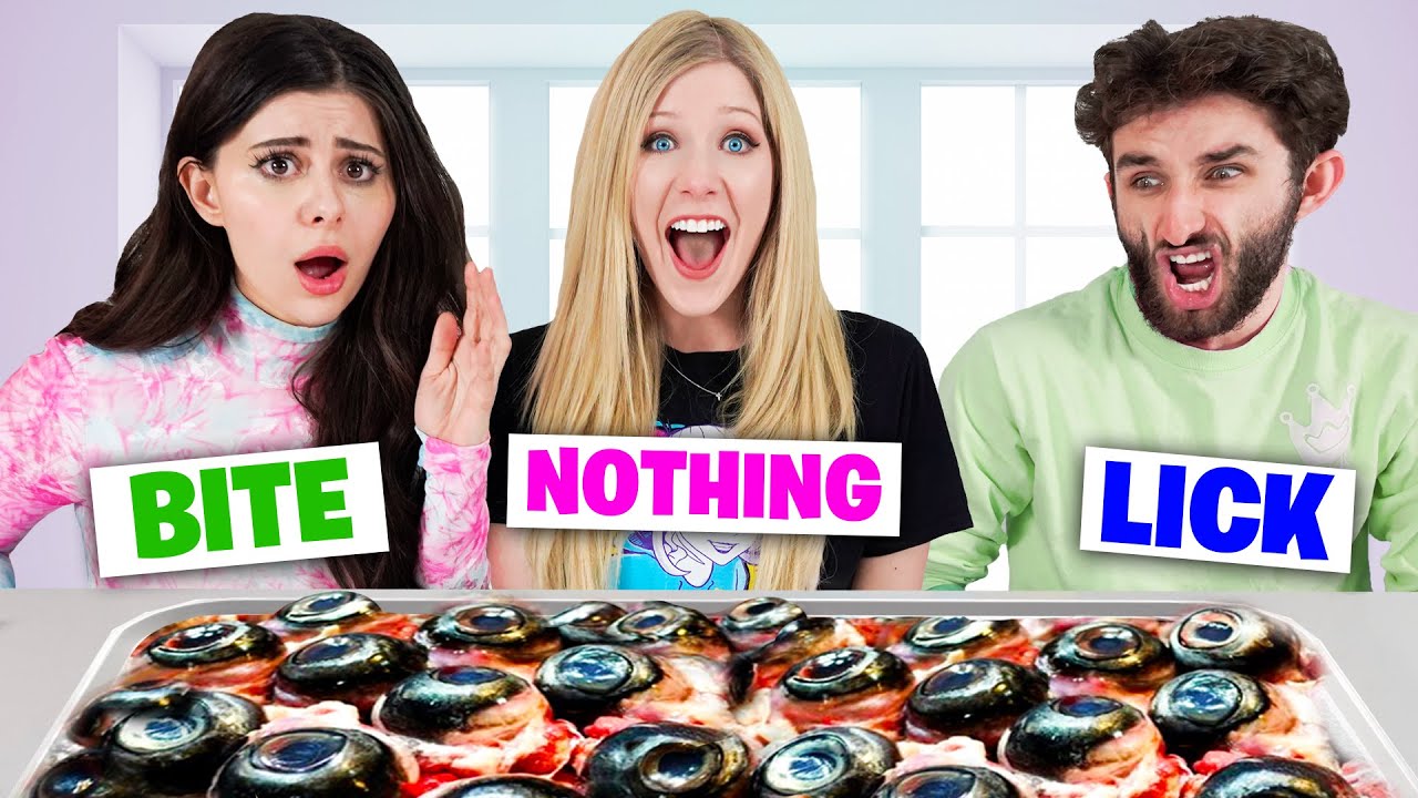 ULTIMATE Bite Lick Nothing Challenge with Azzyland! *disgusting*