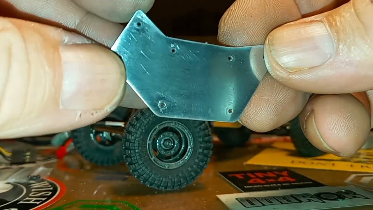 Tiny4x4 R32 Rock Buggy mods, hand made aluminum body panels.