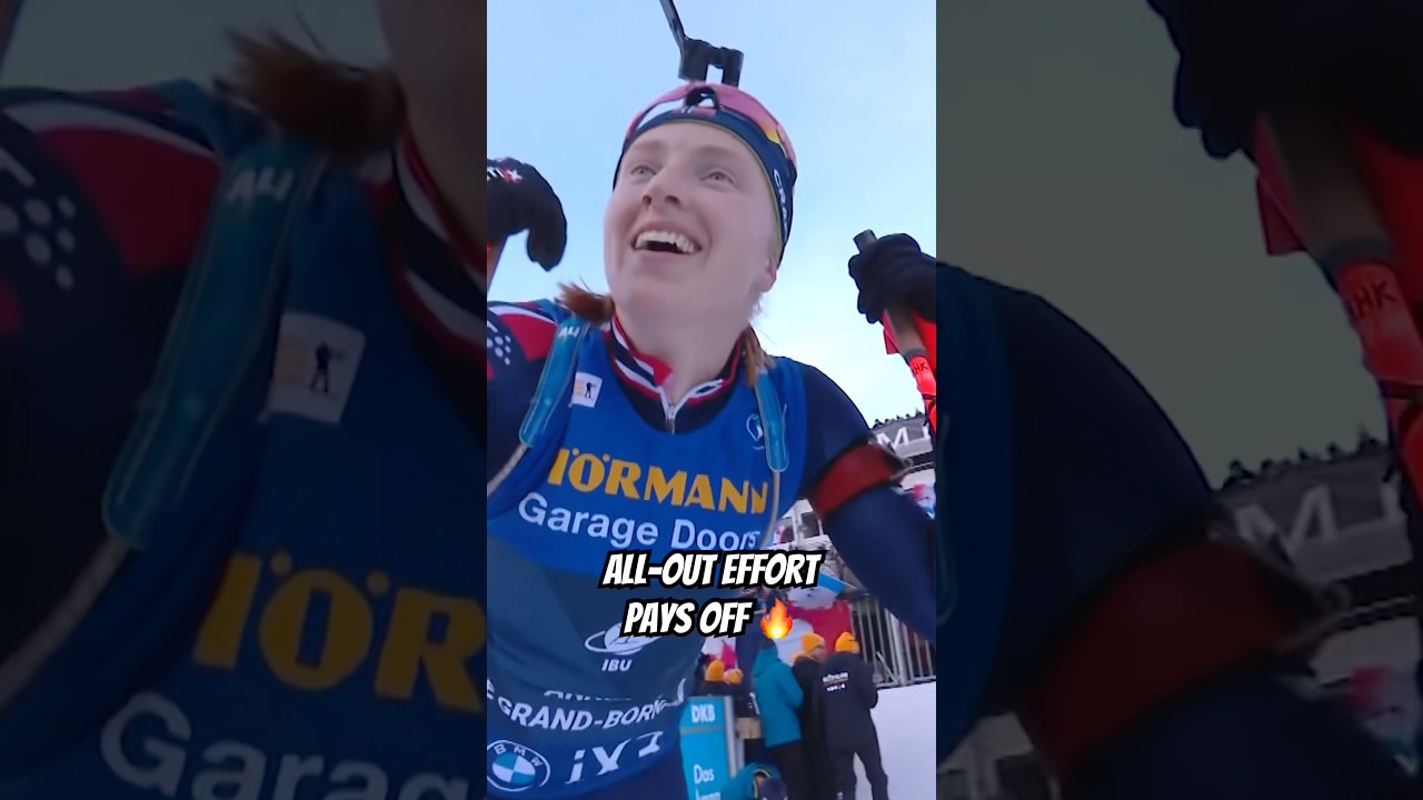 Last Lap Queen: Maren Kirkeeide Goes All Out 💪🔥 #biathlon #olympics