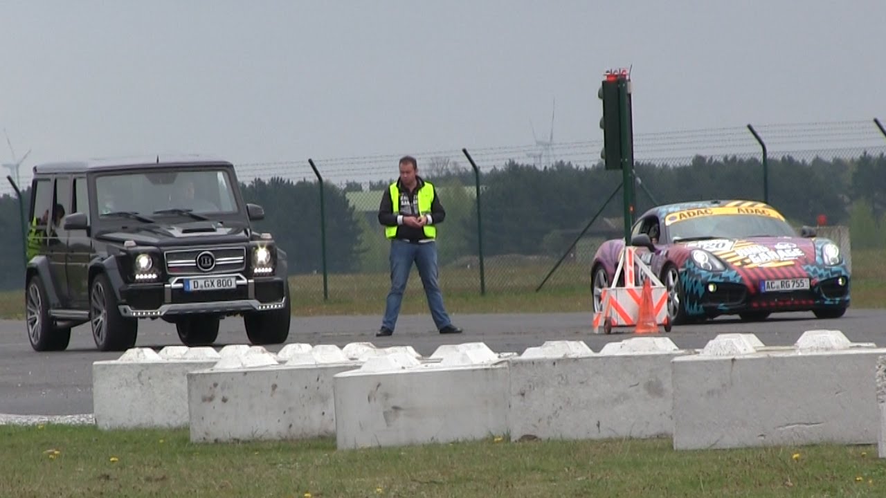 DRAG RACE | Brabus G800 Widestar vs Boosted Boris's Porsche Cayman vs Ford Mustang vs 911 Turbo