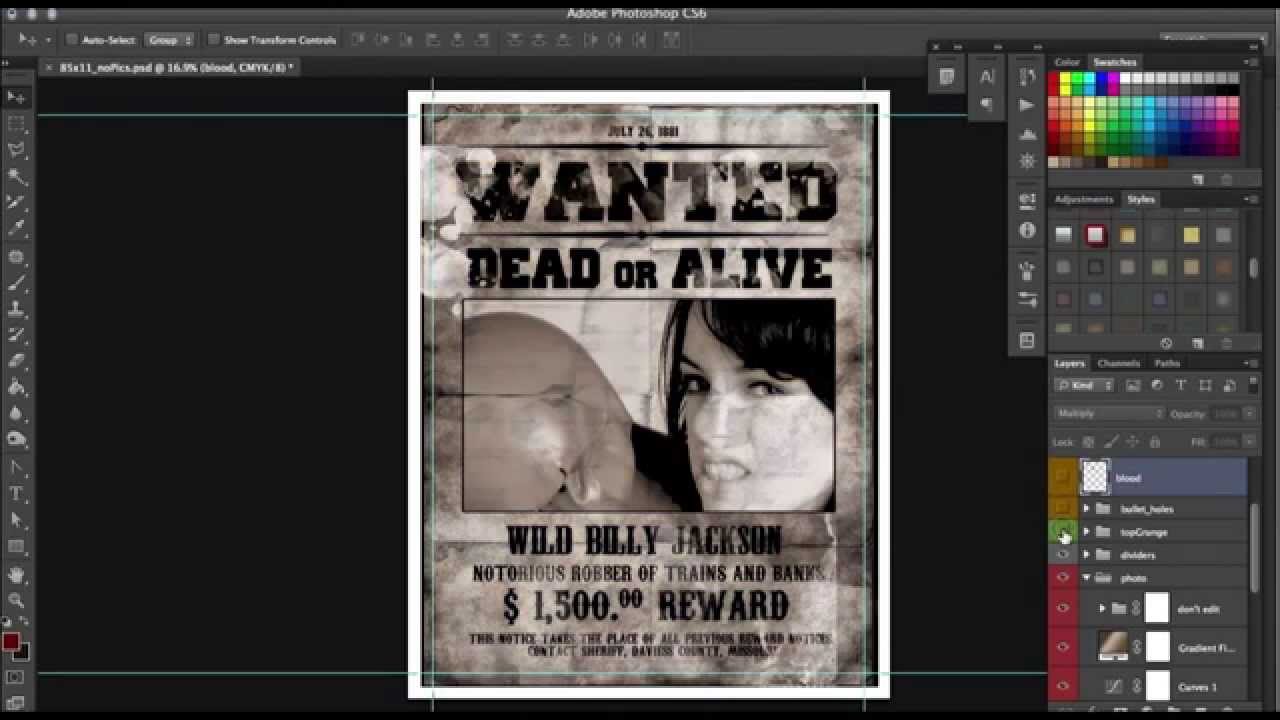 How to design Old Western Wanted Poster in Photoshop  - Tutorial by  Scarab13
