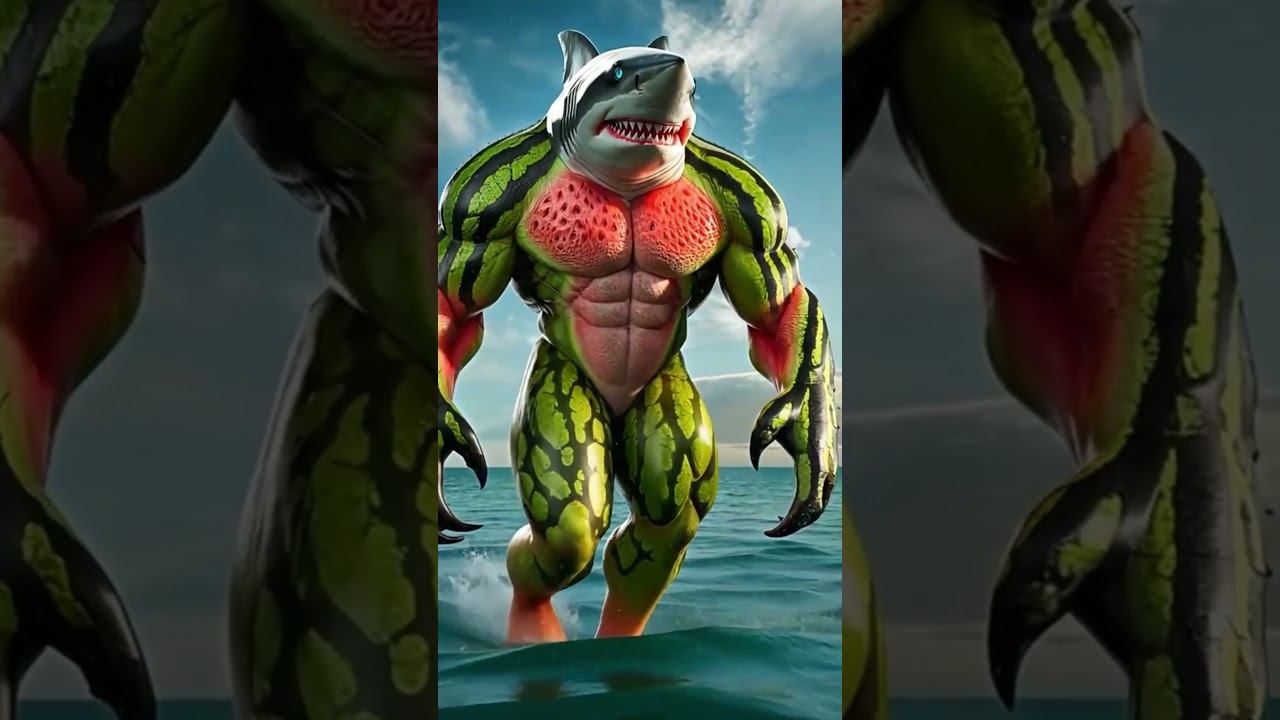 water melon + Shark a power full bond fusion animal kingdom #shorts
