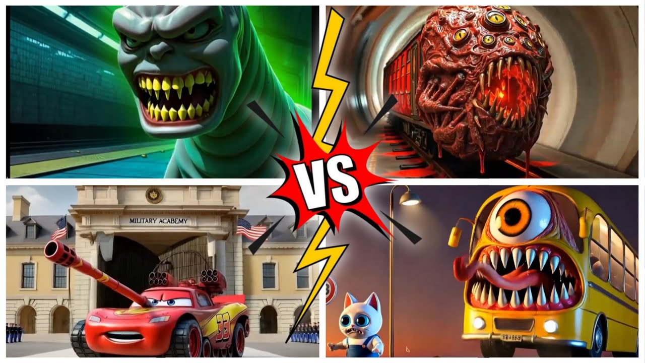 Thomas vs Train Eater vs McQueen Tank vs Monster Bus &ndash; Epic Wheels Clash!