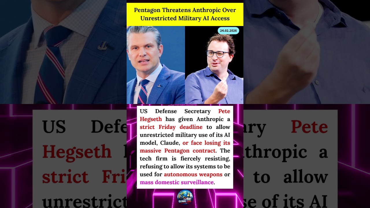 Pentagon THREATENS Anthropic! US Military Demands Unrestricted AI Access 🤖🇺🇸⚔️ #donaldtrump