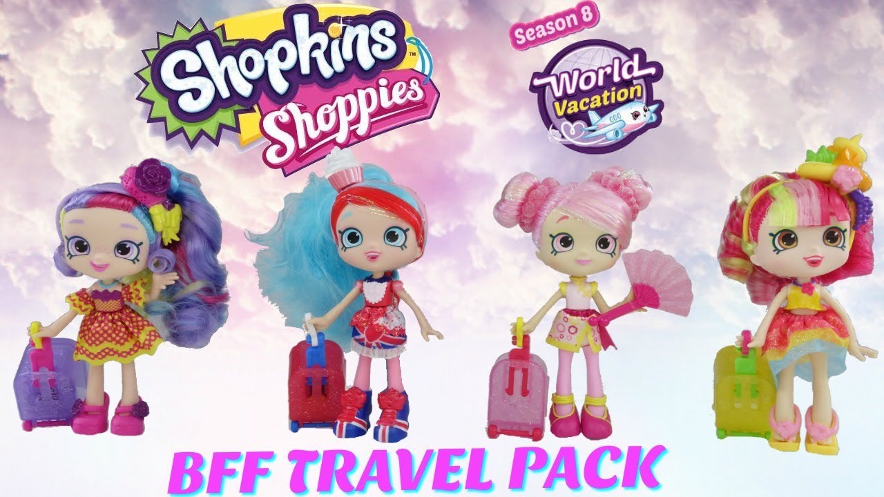 Shopkins Shoppies BFF TRAVEL PACK Season 8 World Vacation with Exclusive RAINBOW KATE Review